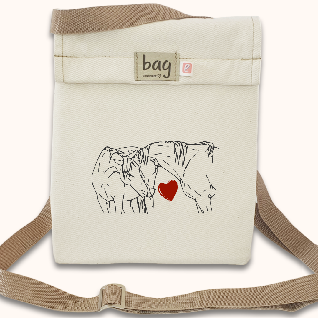 Lunch Bag-e Natural Horses with Heart